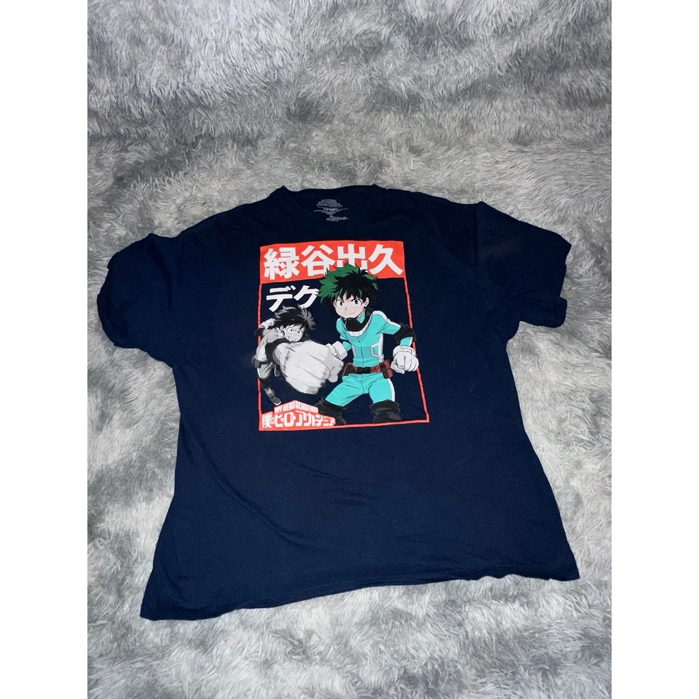 My Hero Academia‎ Deku Graphic T-Shirt Navy Blue Anime Funimation Mens 2XL